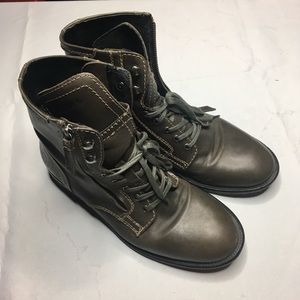 Diesel Olive Green Leather Boots